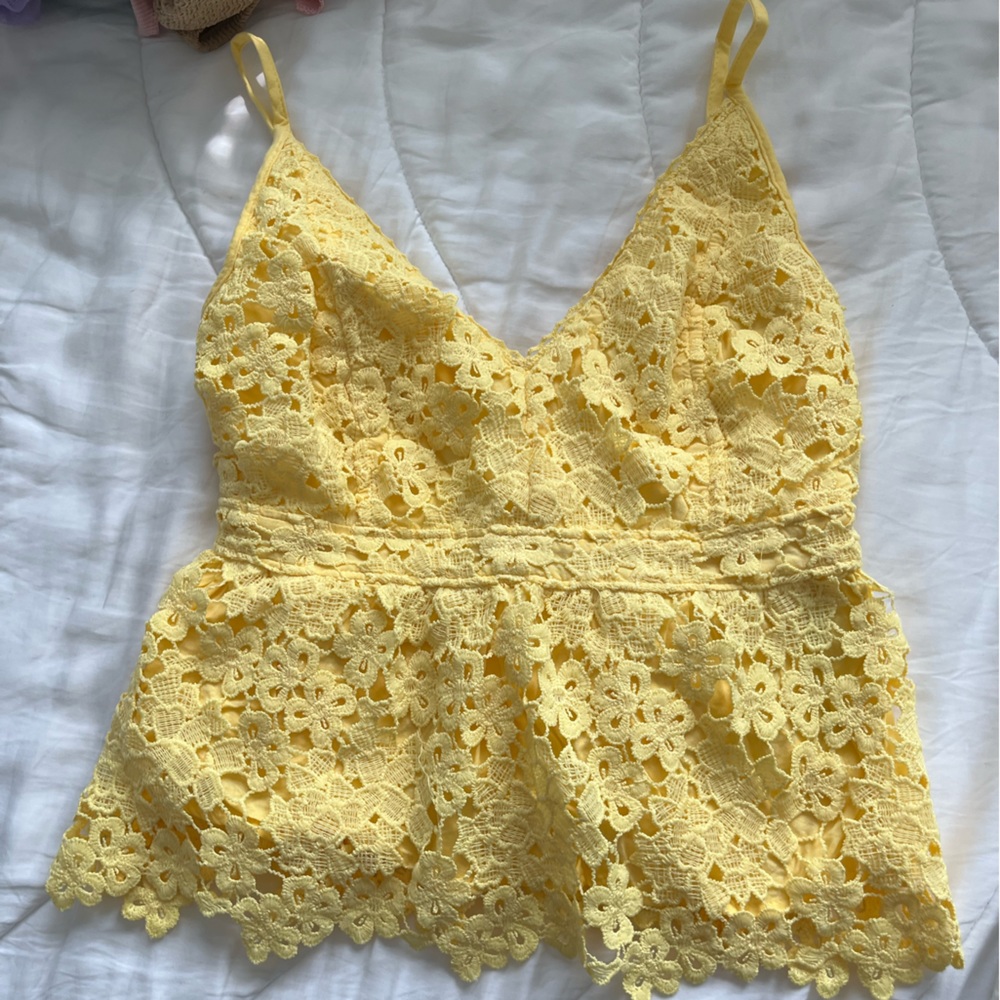 Yellow floral tank